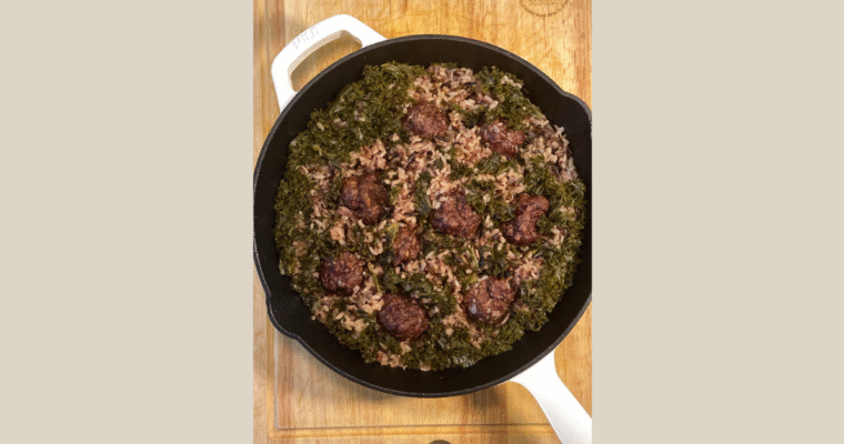 Bison Meatballs in Bone Broth with Wild Rice